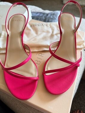 Alexandre Birman Hot Pink Strappy Slingback Sandals size 39